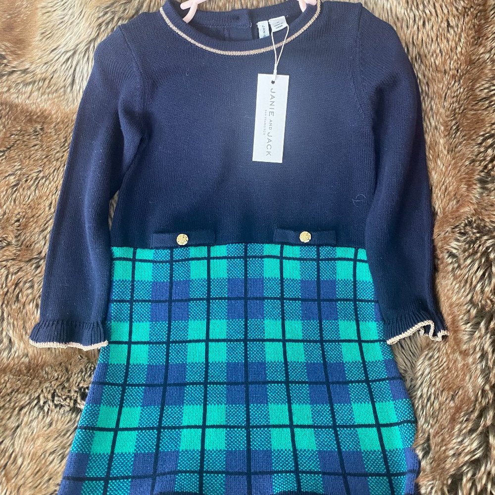 Janie and Jack Holiday 2021 Girls Sweater Dress size 2T